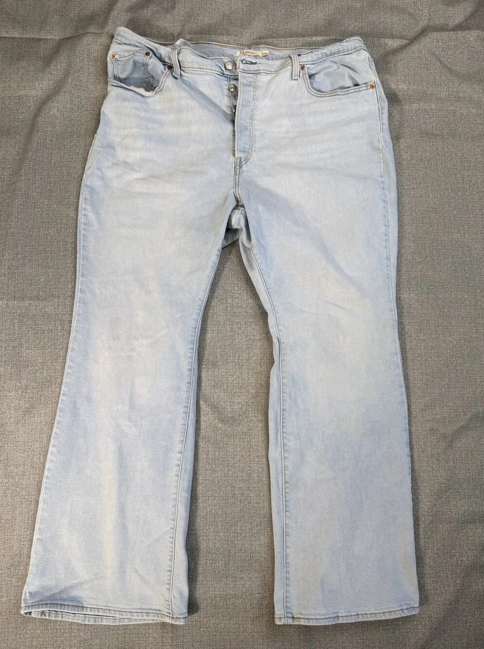 Levis Ribcage Boot Jeans Womens 24 High Rise Light Wash Wide Leg Denim